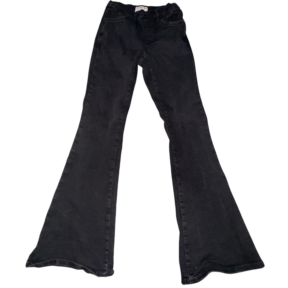 We The Free Flare Jeans CRVY Infinite Stretch Pull On Boho Retro Size S Black